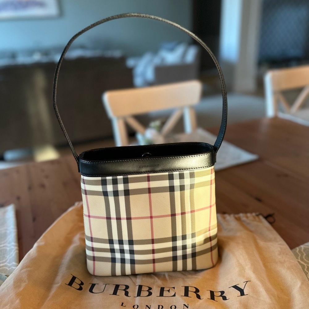 Authentic Burberry Nova check small shoulder bag.  Like new!  Includes dust bag.
